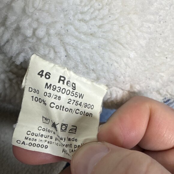 Denver Hayes Sherpa Lined Denim Trucker Jacket Corduroy Collar Men’s XL 46 - Picture 8 of 9